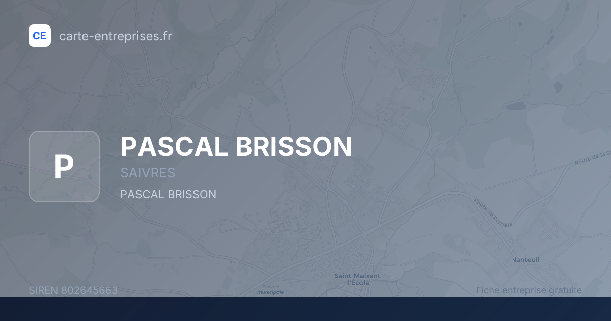 PASCAL BRISSON — 802645663 — fiche entreprise