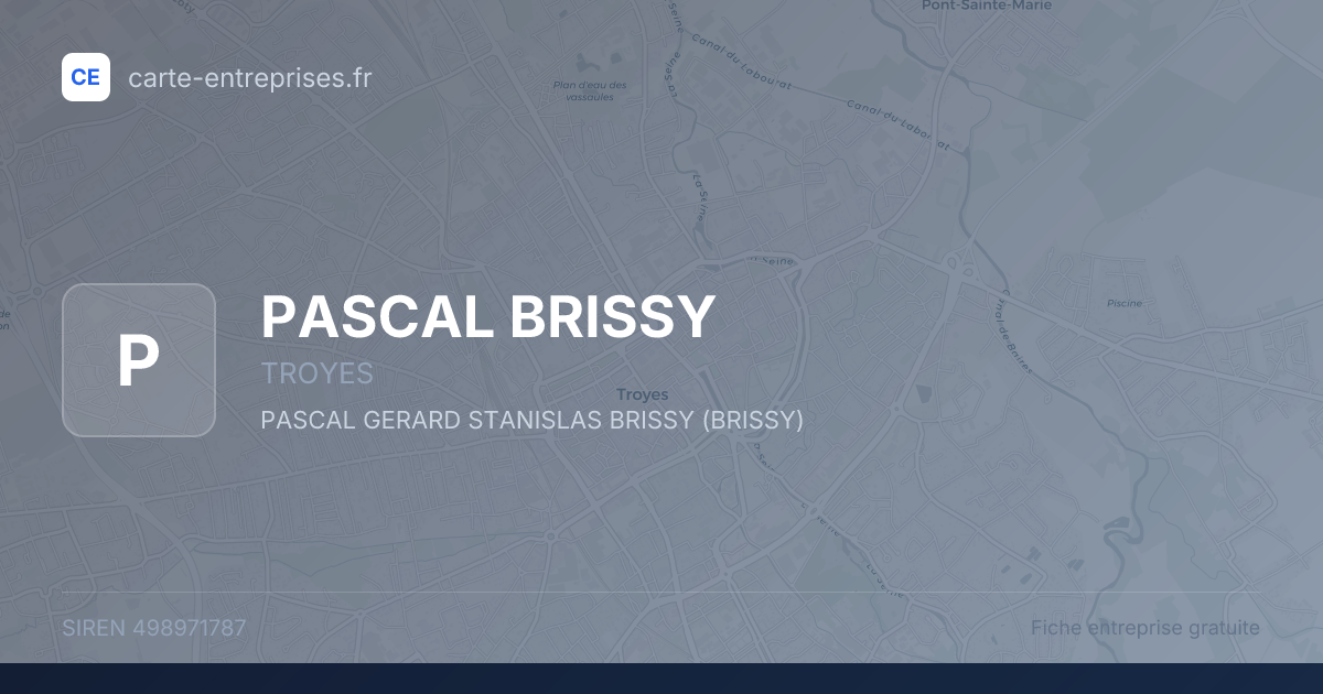 PASCAL BRISSY — 498971787 — fiche entreprise
