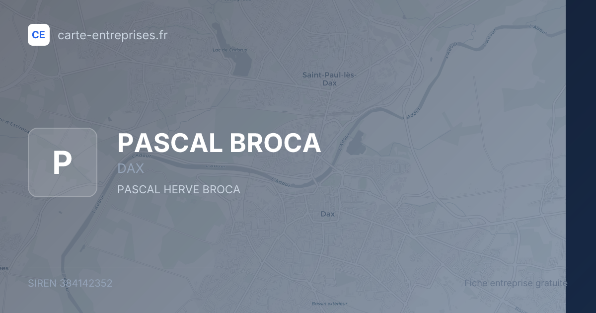 PASCAL BROCA — 384142352 — fiche entreprise
