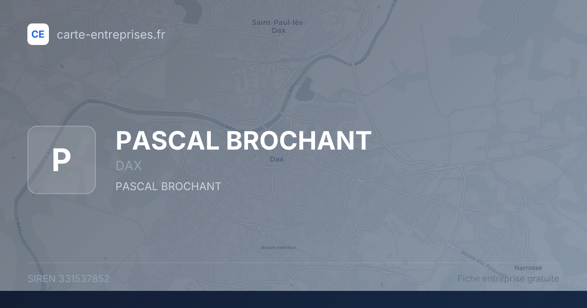PASCAL BROCHANT — 331537852 — fiche entreprise