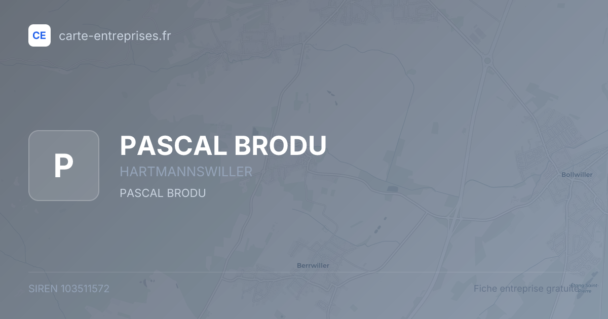 PASCAL BRODU — 103511572 — fiche entreprise