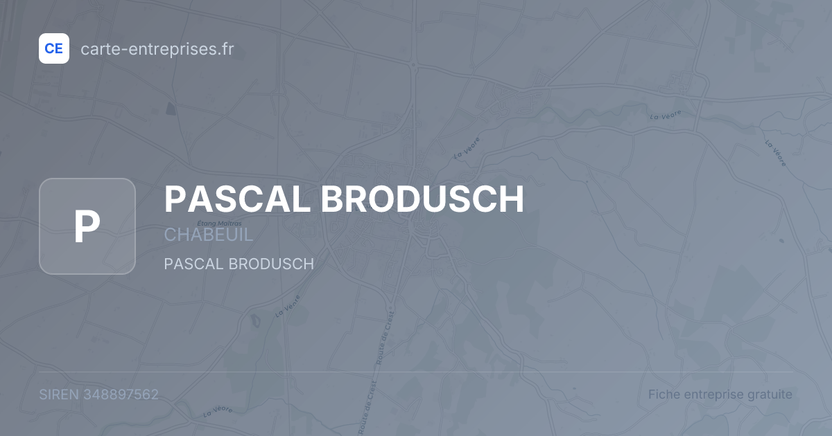 PASCAL BRODUSCH — 348897562 — fiche entreprise