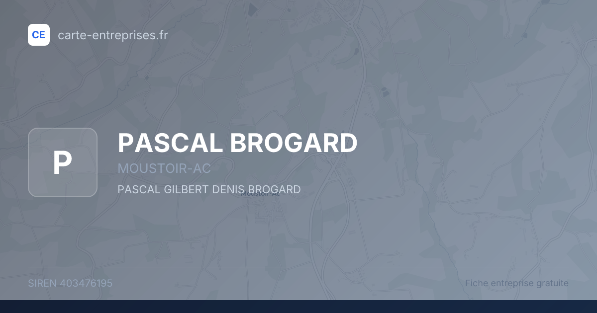 PASCAL BROGARD — 403476195 — fiche entreprise