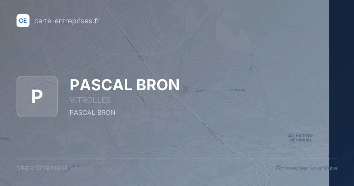 PASCAL BRON — 377928882 — fiche entreprise