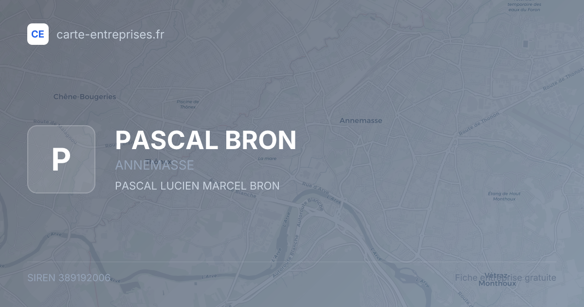 PASCAL BRON — 389192006 — fiche entreprise