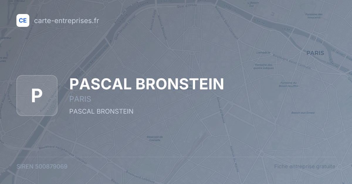 PASCAL BRONSTEIN — 500879069 — fiche entreprise