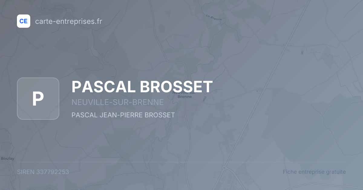 PASCAL BROSSET — 337792253 — fiche entreprise