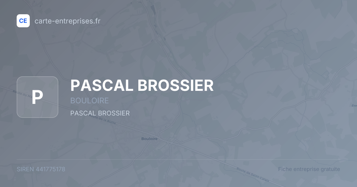 PASCAL BROSSIER — 441775178 — fiche entreprise