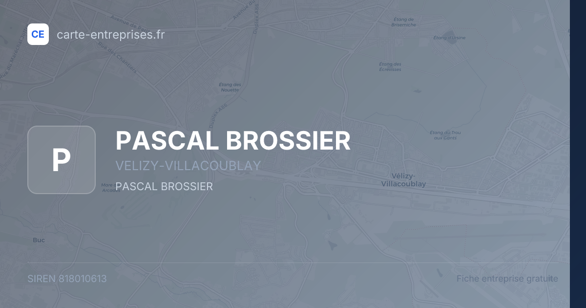 PASCAL BROSSIER — 818010613 — fiche entreprise