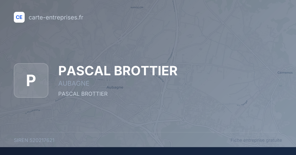 PASCAL BROTTIER — 520217621 — fiche entreprise