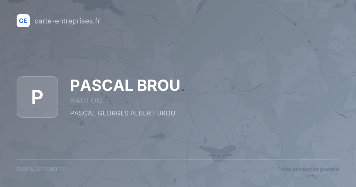 PASCAL BROU — 337890370 — fiche entreprise