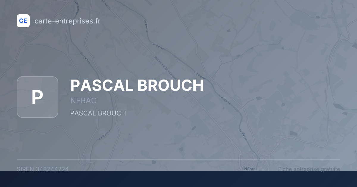 PASCAL BROUCH — 348244724 — fiche entreprise