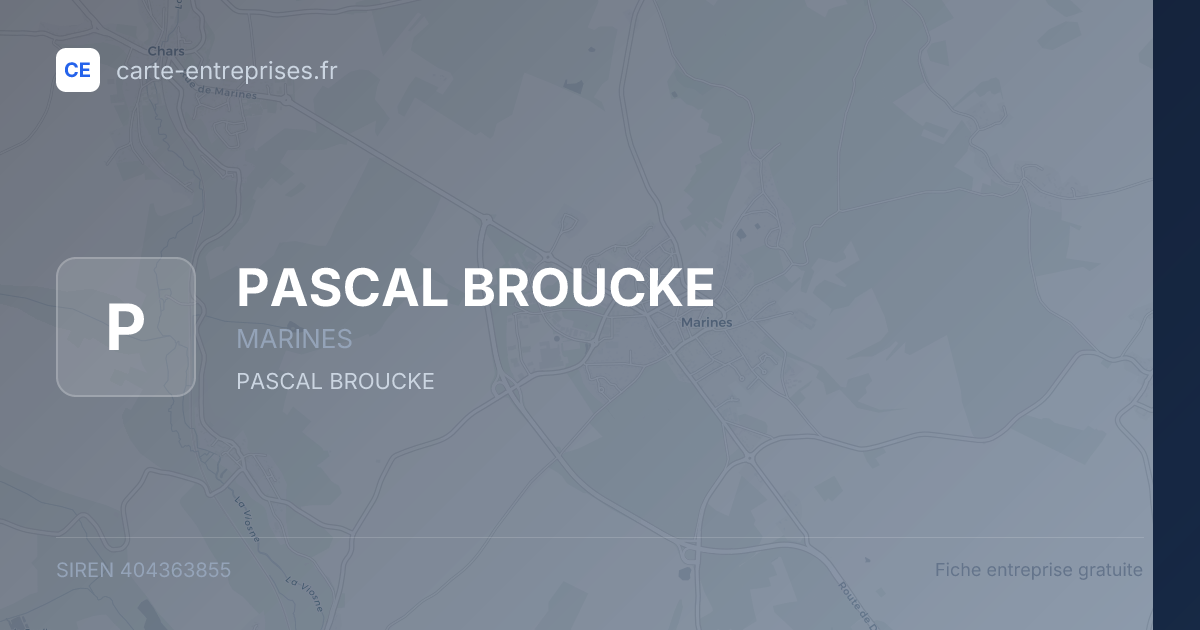 PASCAL BROUCKE — 404363855 — fiche entreprise