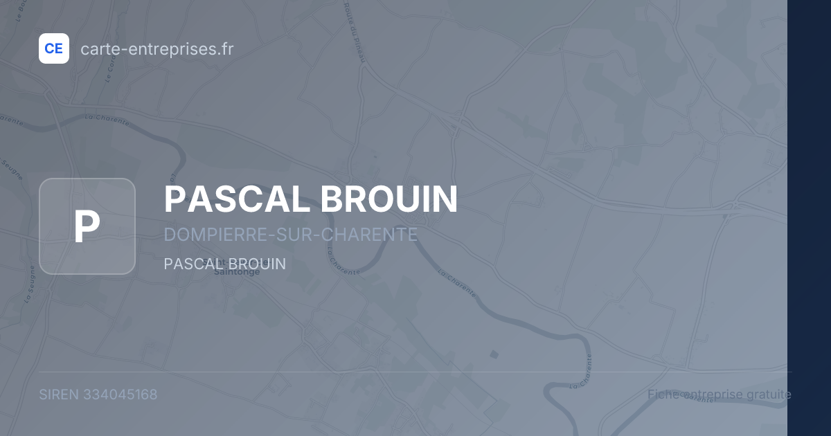 PASCAL BROUIN — 334045168 — fiche entreprise