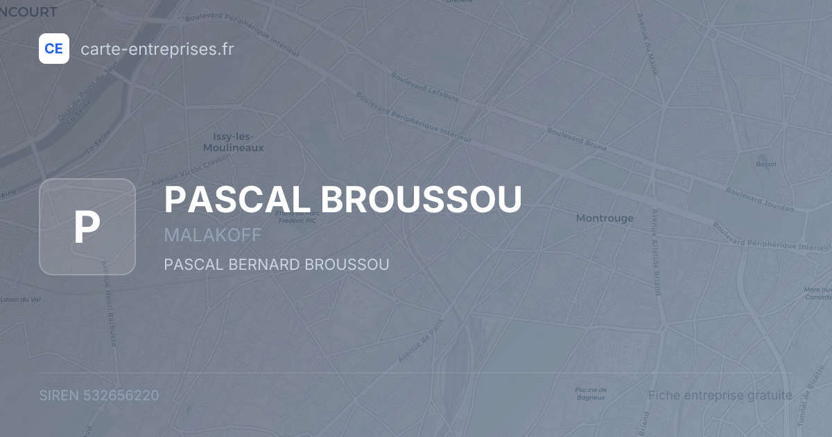 PASCAL BROUSSOU — 532656220 — fiche entreprise