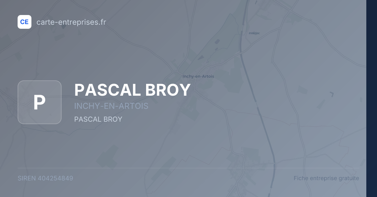 PASCAL BROY — 404254849 — fiche entreprise