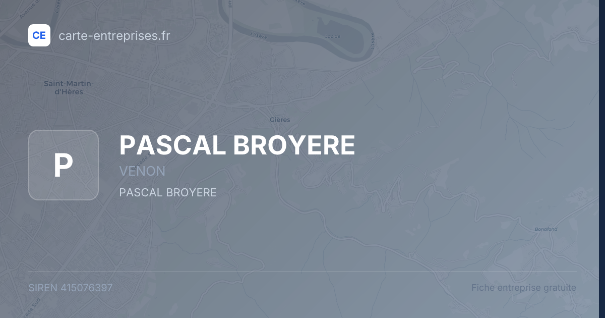 PASCAL BROYERE — 415076397 — fiche entreprise