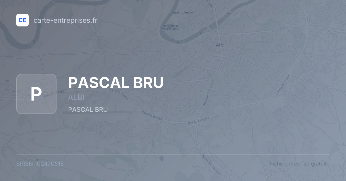 PASCAL BRU — 102470515 — fiche entreprise