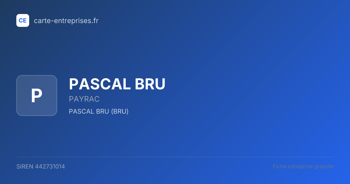 PASCAL BRU — 442731014 — fiche entreprise