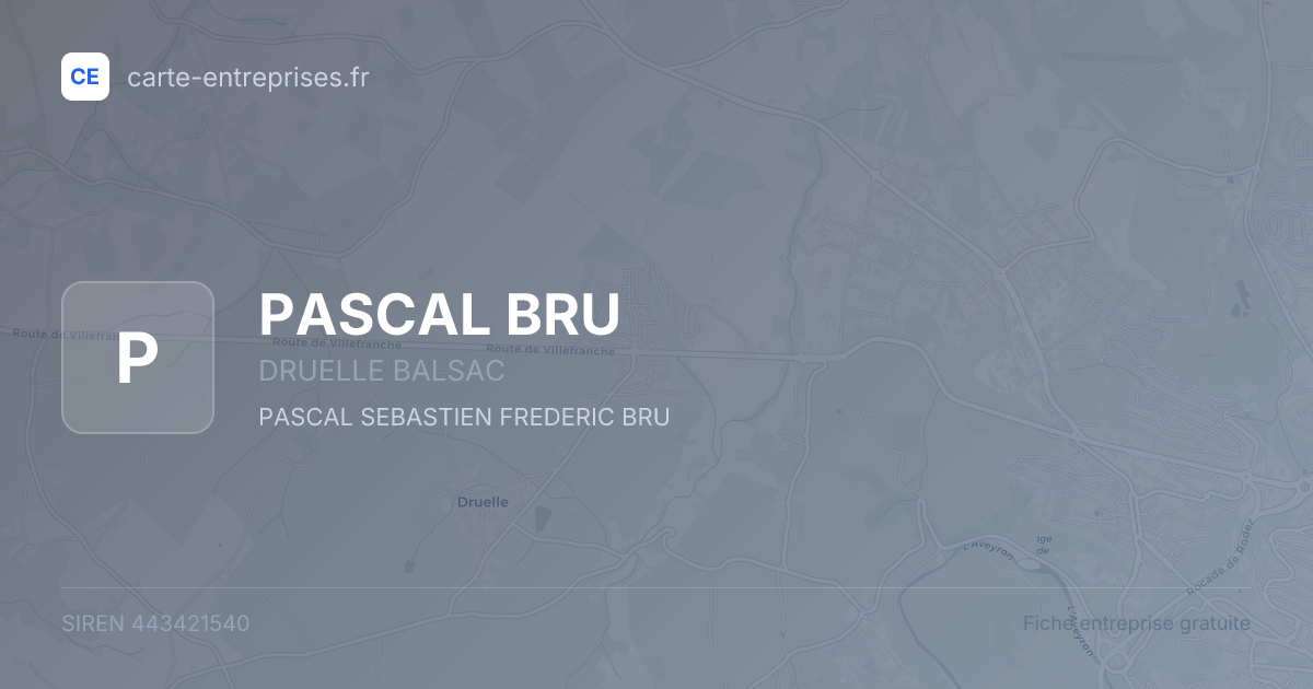 PASCAL BRU — 443421540 — fiche entreprise