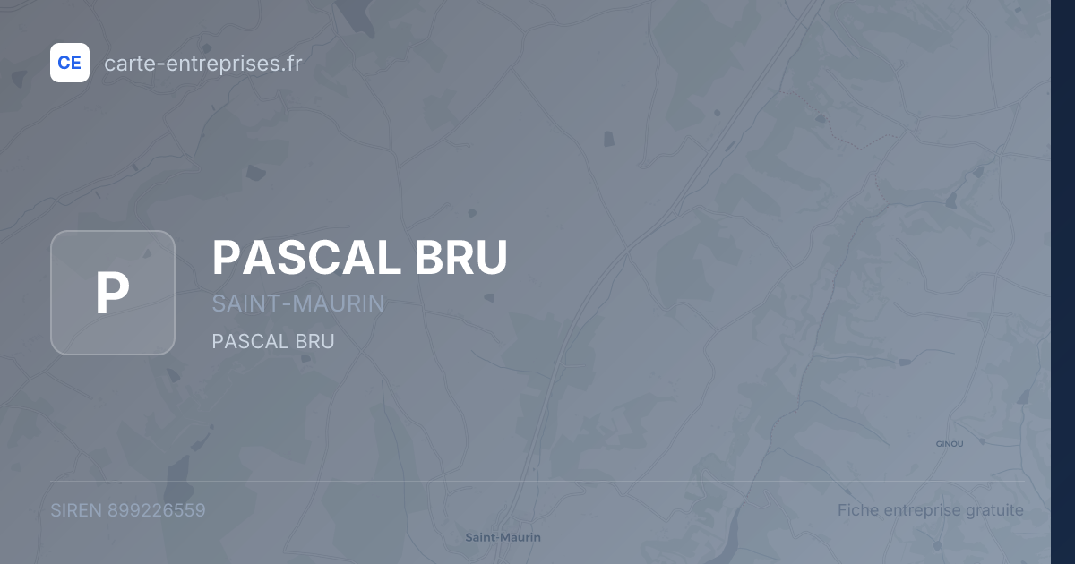 PASCAL BRU — 899226559 — fiche entreprise