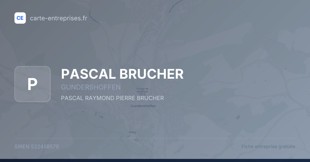 PASCAL BRUCHER — 522458579 — fiche entreprise