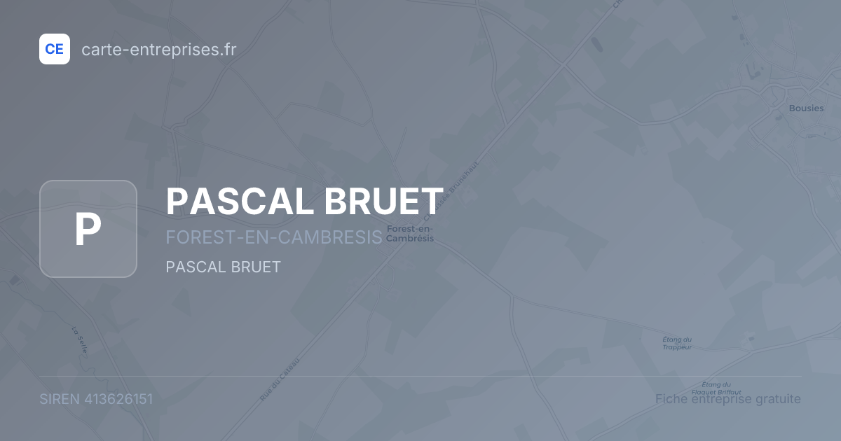 PASCAL BRUET — 413626151 — fiche entreprise