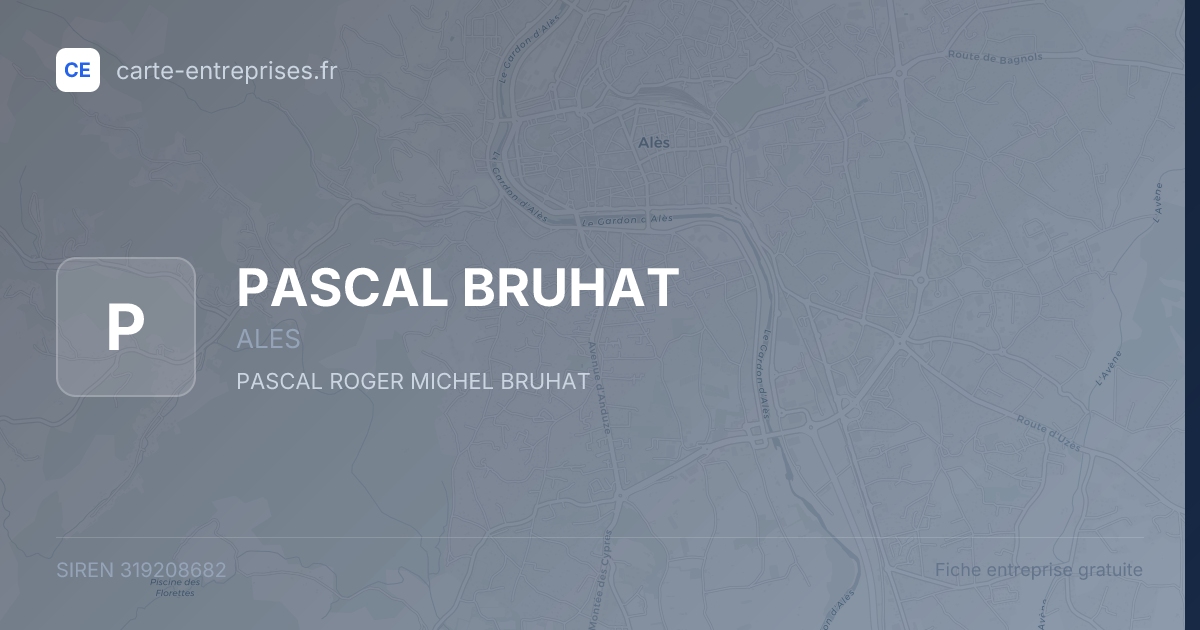 PASCAL BRUHAT — 319208682 — fiche entreprise