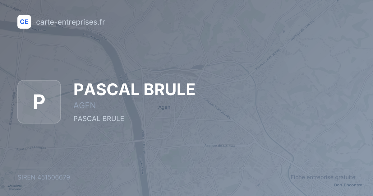 PASCAL BRULE — 451506679 — fiche entreprise