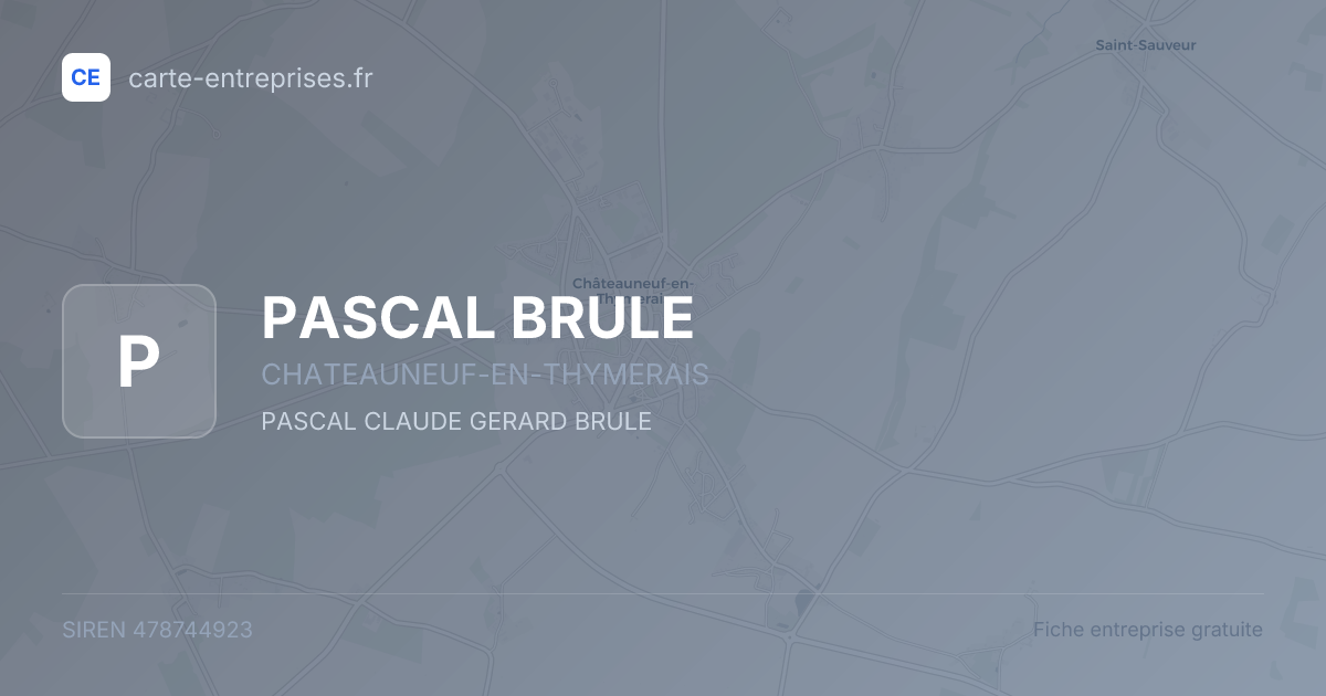PASCAL BRULE — 478744923 — fiche entreprise