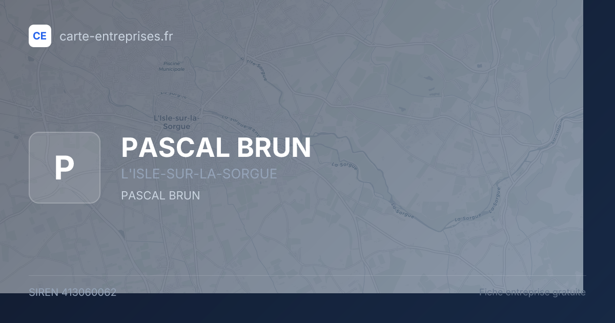 PASCAL BRUN — 413060062 — fiche entreprise