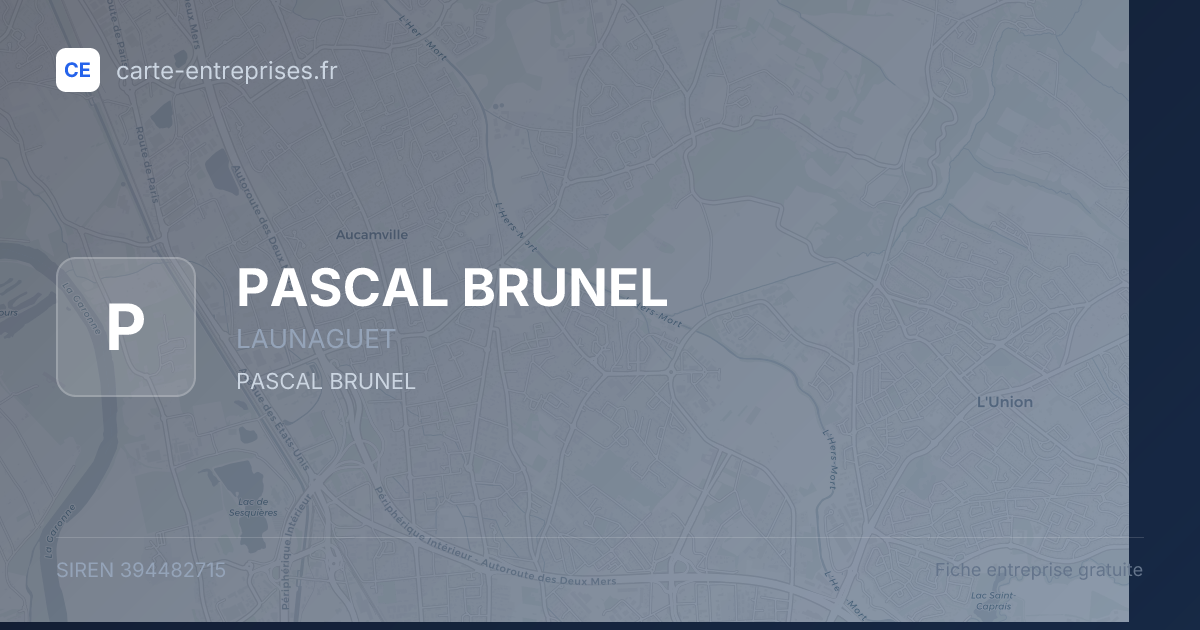 PASCAL BRUNEL — 394482715 — fiche entreprise