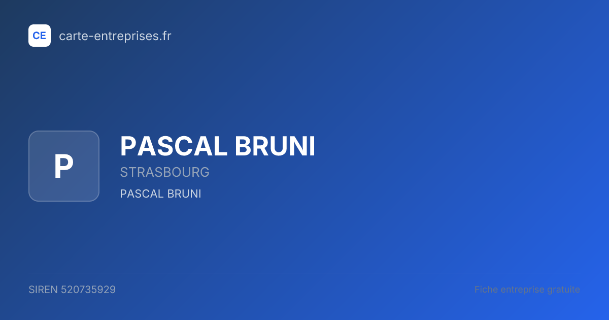 PASCAL BRUNI — 520735929 — fiche entreprise