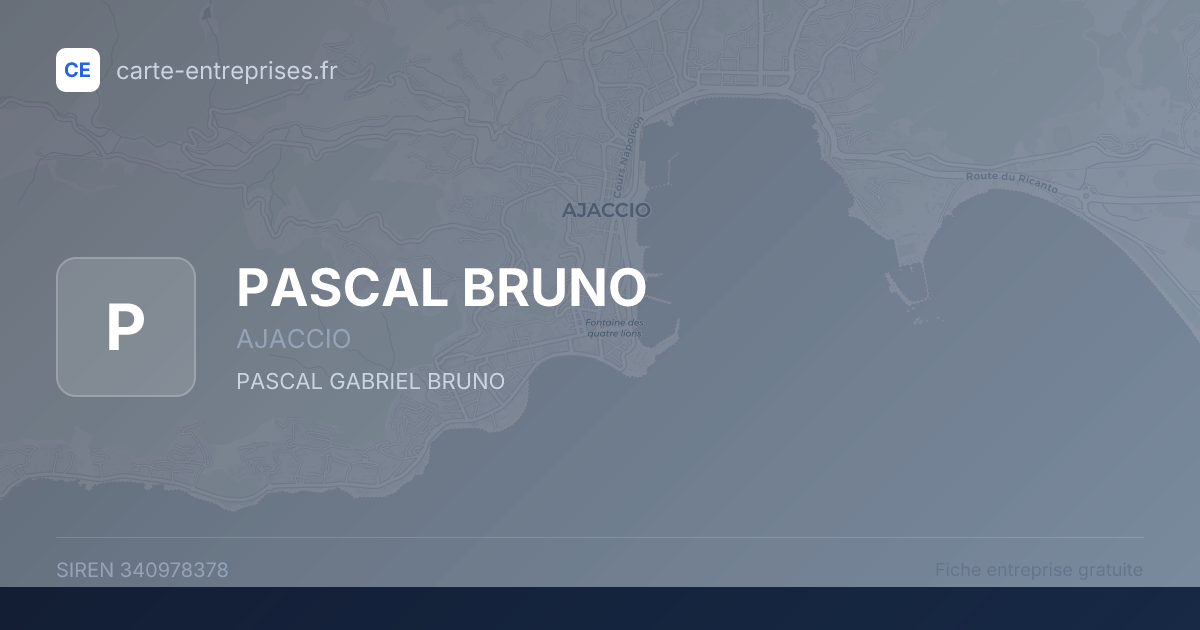 PASCAL BRUNO — 340978378 — fiche entreprise