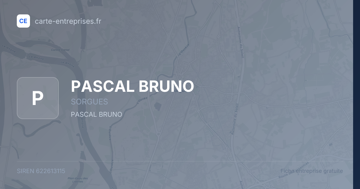 PASCAL BRUNO — 622613115 — fiche entreprise