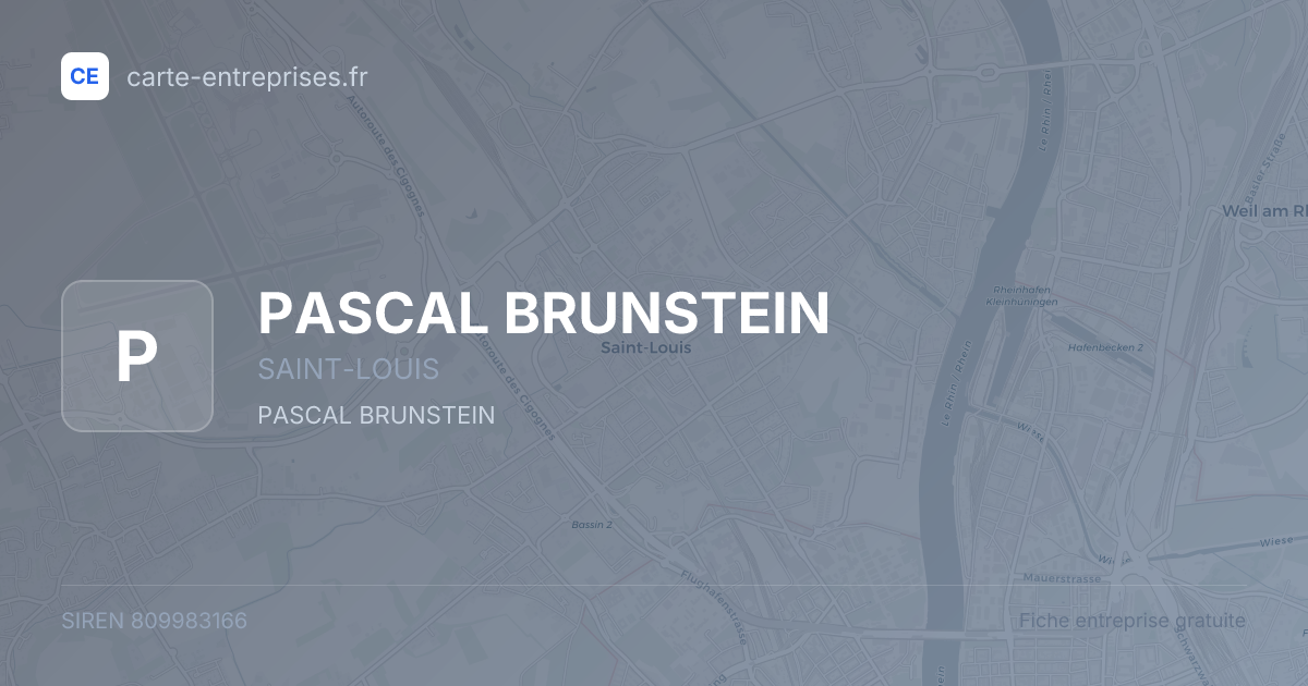 PASCAL BRUNSTEIN — 809983166 — fiche entreprise