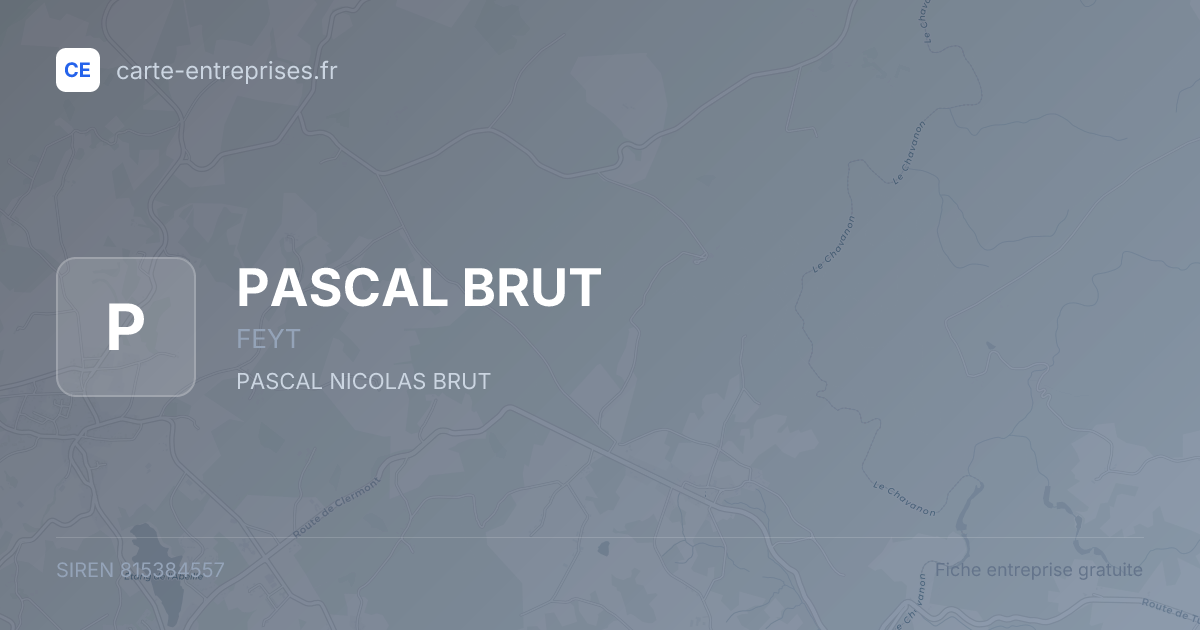 PASCAL BRUT — 815384557 — fiche entreprise