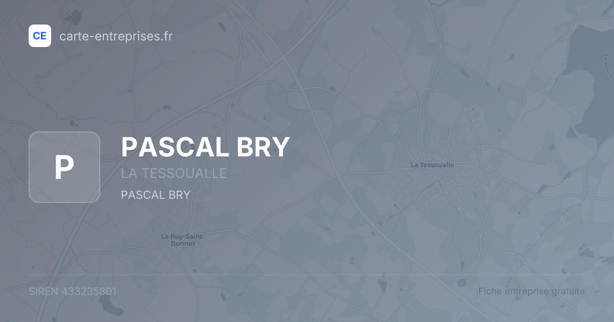 PASCAL BRY — 433235801 — fiche entreprise