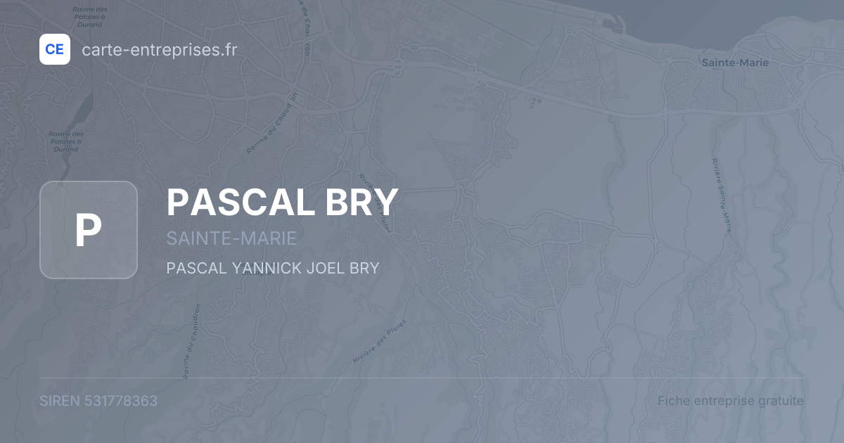 PASCAL BRY — 531778363 — fiche entreprise