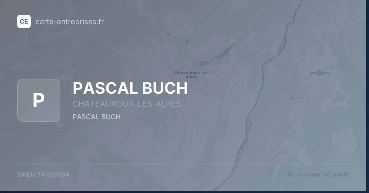 PASCAL BUCH — 341837094 — fiche entreprise