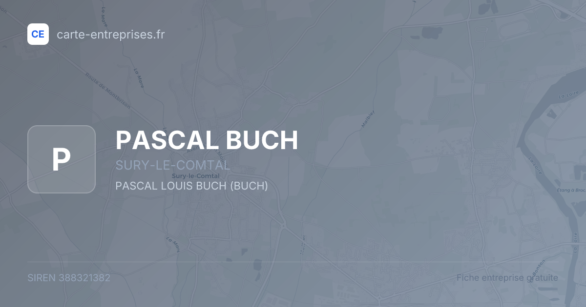 PASCAL BUCH — 388321382 — fiche entreprise