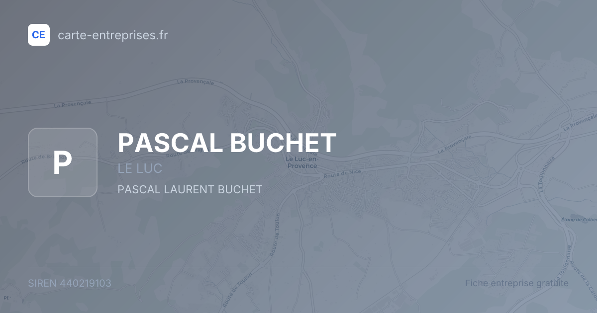 PASCAL BUCHET — 440219103 — fiche entreprise