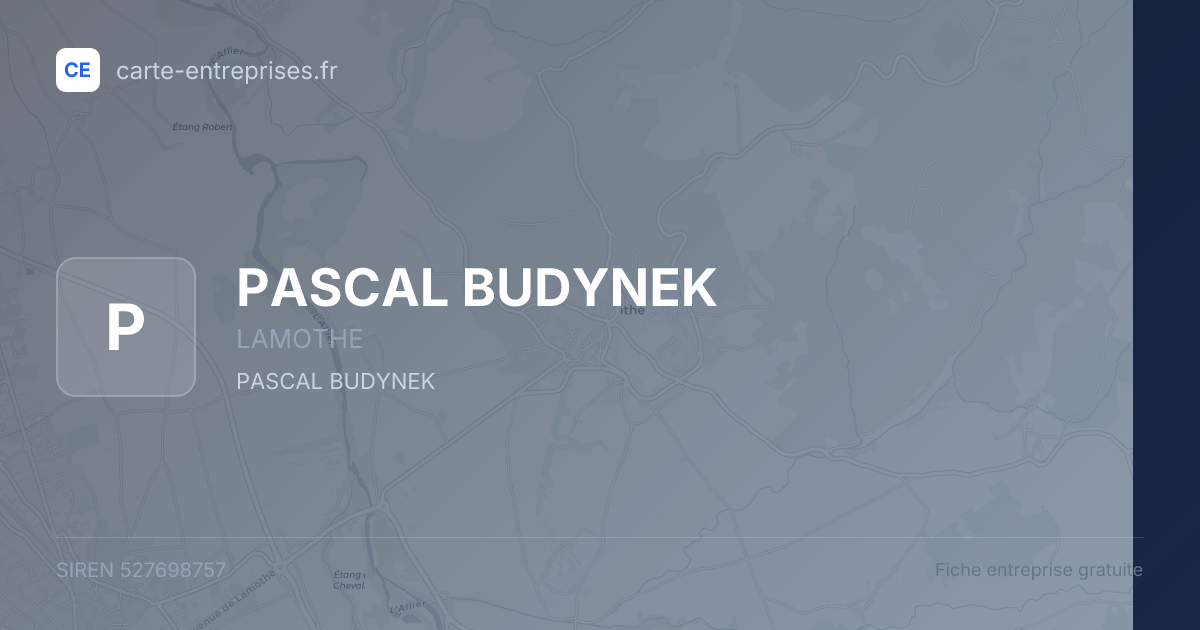 PASCAL BUDYNEK — 527698757 — fiche entreprise