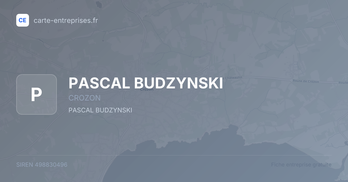 PASCAL BUDZYNSKI — 498830496 — fiche entreprise