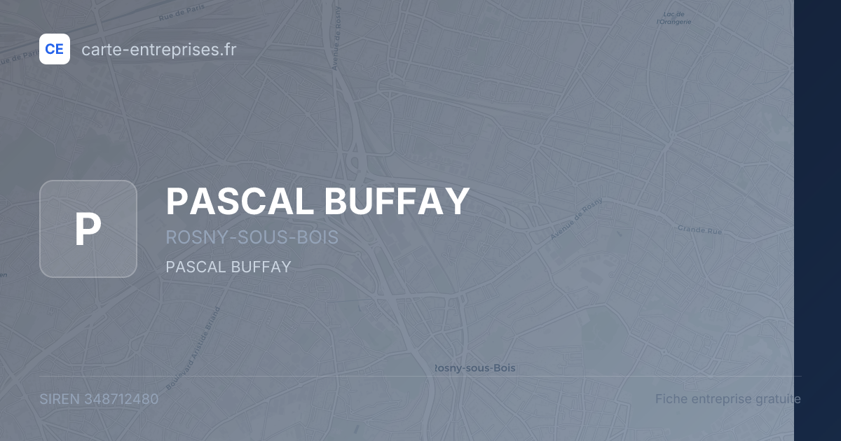PASCAL BUFFAY — 348712480 — fiche entreprise
