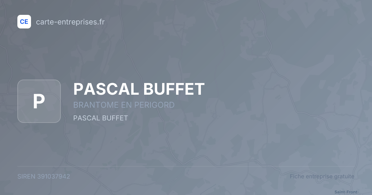 PASCAL BUFFET — 391037942 — fiche entreprise