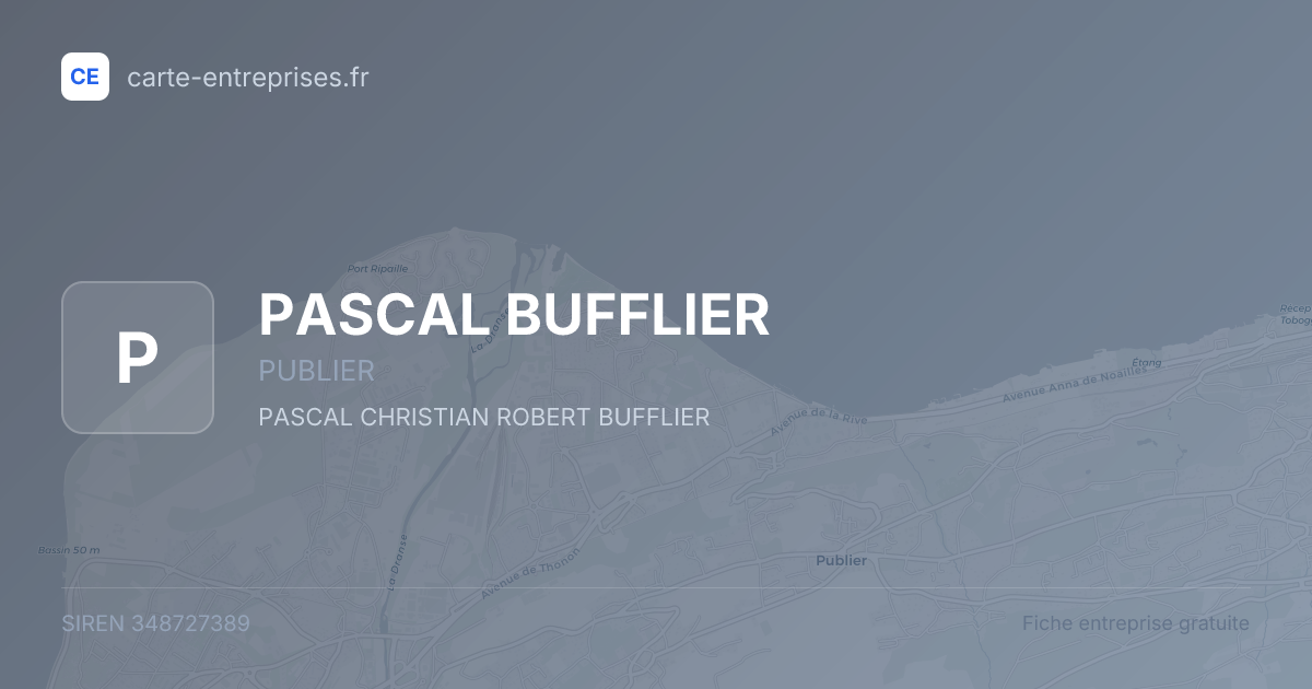 PASCAL BUFFLIER — 348727389 — fiche entreprise