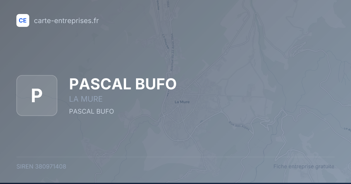 PASCAL BUFO — 380971408 — fiche entreprise