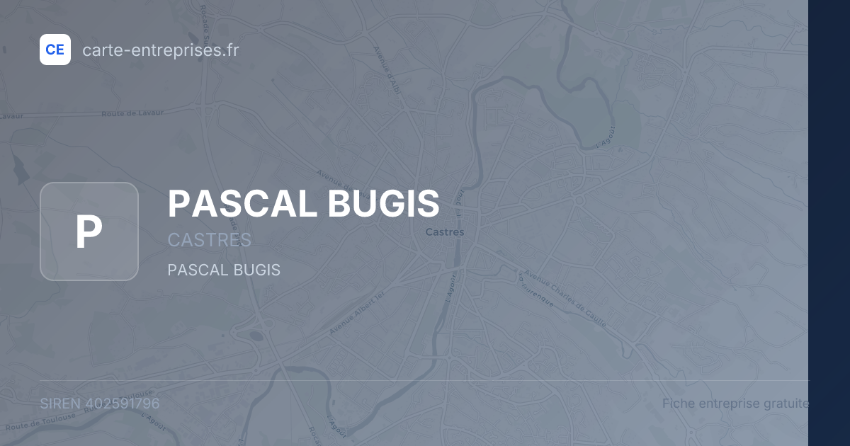 PASCAL BUGIS — 402591796 — fiche entreprise