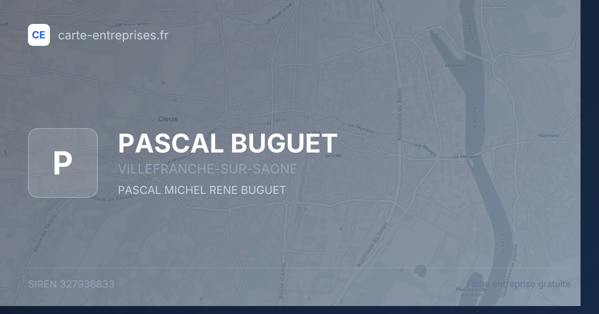 PASCAL BUGUET — 327938833 — fiche entreprise
